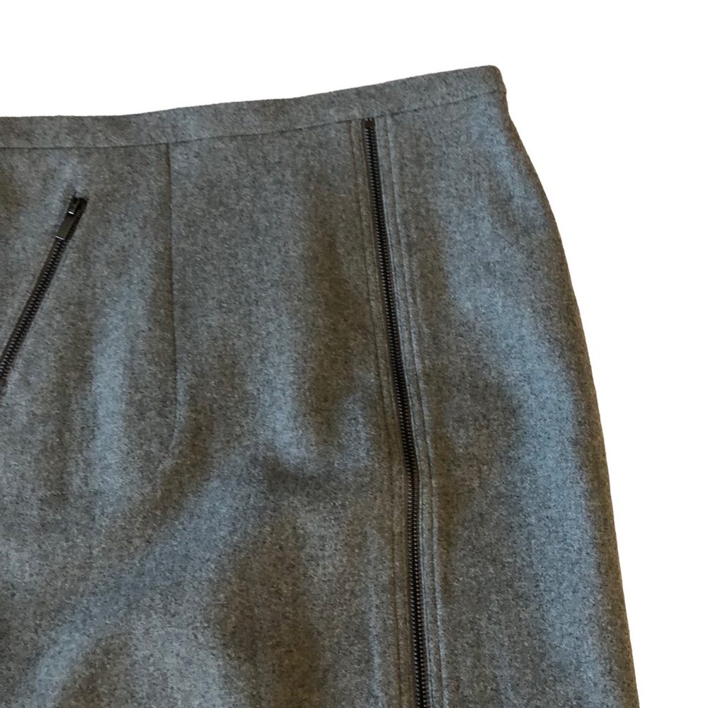 J. Crew Factory The Pencil Skirt Gray Wool Blend With Zipper Front - Picture 2 of 15
